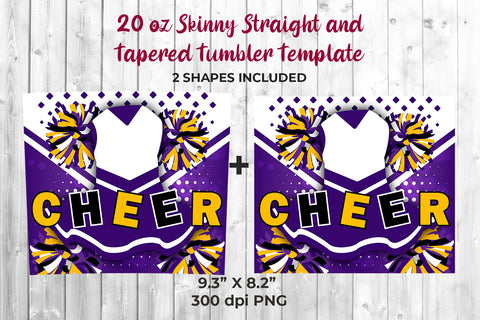 Cheer Purple Uniform 20 oz Skinny Tumbler Wrap Sublimation Design Sublimation Sublimatiz Designs 
