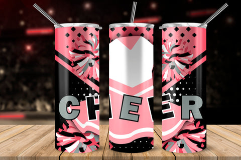 Cheer Rose Uniform 20 oz Skinny Tumbler Wrap Sublimation Design Sublimation Sublimatiz Designs 