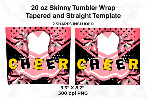 Cheer Rose Uniform 20 oz Skinny Tumbler Wrap Sublimation Design Sublimation Sublimatiz Designs 