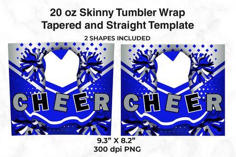 Cheer Royal Blue Uniform 20 oz Skinny Tumbler Wrap Sublimation Design Sublimation Sublimatiz Designs 