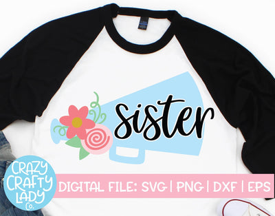 Cheer Sister | Cheerleader SVG Cut File SVG Crazy Crafty Lady Co. 