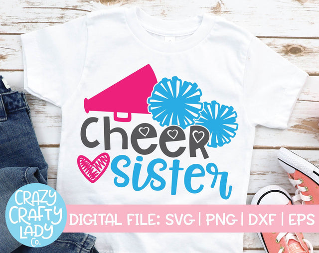 Cheer Sister | Cheerleader SVG Cut File SVG Crazy Crafty Lady Co. 