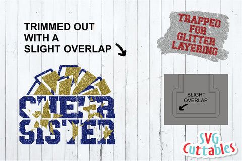 Cheer Sister svg - Cheer Cut File - svg - dxf - eps - png - Cheer Cut File - Pom Pom - Silhouette - Cricut - Digital Download SVG Svg Cuttables 