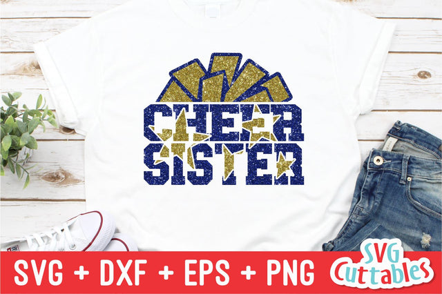 Cheer Sister svg - Cheer Cut File - svg - dxf - eps - png - Cheer Cut File - Pom Pom - Silhouette - Cricut - Digital Download SVG Svg Cuttables 