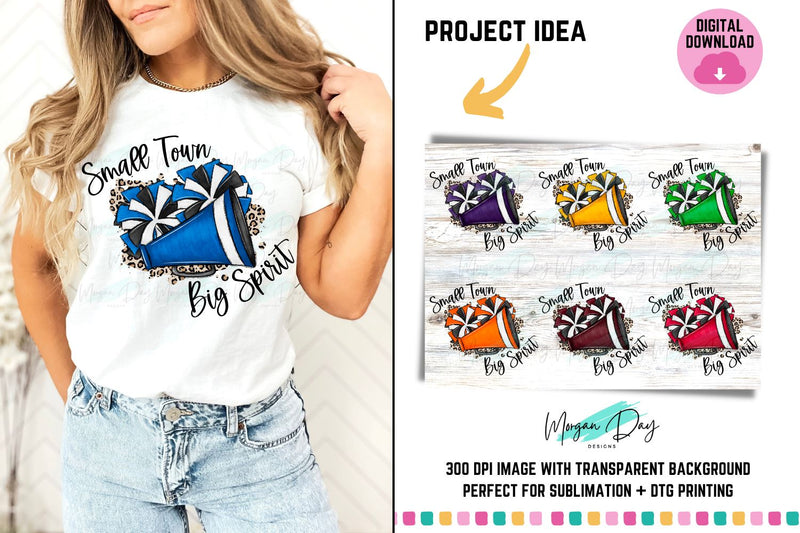 Cheer Small Town Big Spirit Bundle Sublimation Morgan Day Designs 