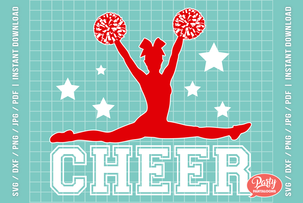 CHEER SPLIT | cheerleader poses SVG - So Fontsy
