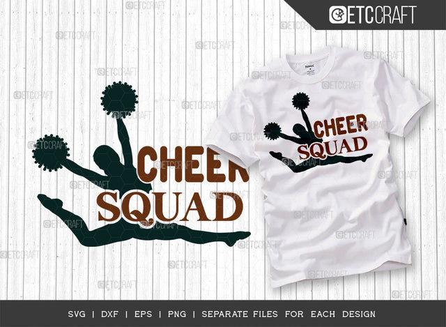 Cheer Squad SVG Cut File, Cheerleading Svg, Cheer Svg, Cheer Life Svg, Cheer Team Svg, Cheer Quotes, ETC T00155 SVG ETC Craft 