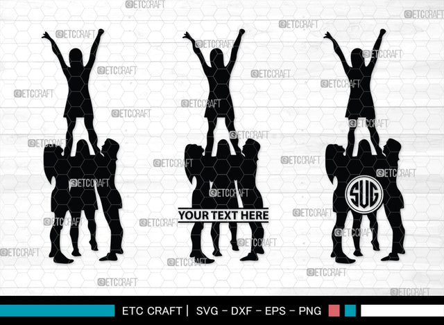Cheer Stunt Monogram, Cheer Stunt Silhouette, Cheer Leading Svg, Cheer Team Svg, Sports svg, Cheer Svg, Cheer Extreme Svg, SB00111 SVG ETC Craft 