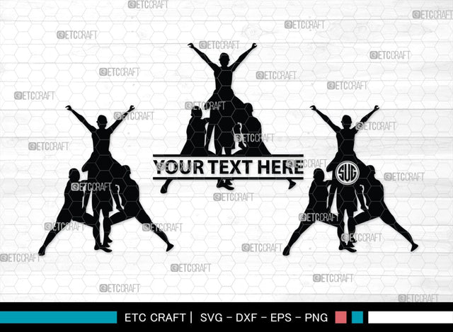 Cheer Stunt Monogram, Cheer Stunt Silhouette, Cheer Leading Svg, Cheer Team Svg, Sports svg, Cheer Svg, Cheer Extreme Svg, SB00111 SVG ETC Craft 