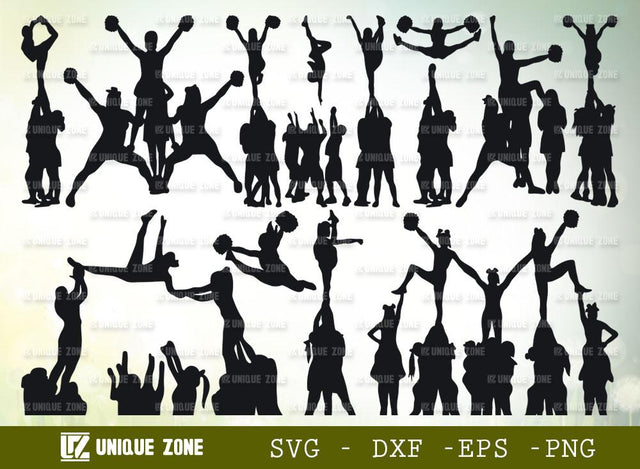 Cheer Stunt SVG Bundle | Cheer Svg | Cheer Life Svg | Cheerleading Svg | Cheer Team Svg | SVG Unique Zone 