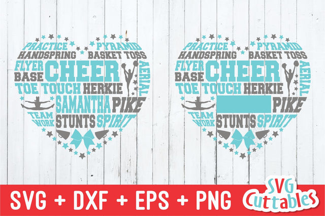 Cheer Subway Art Cheer Heart SVG Svg Cuttables 