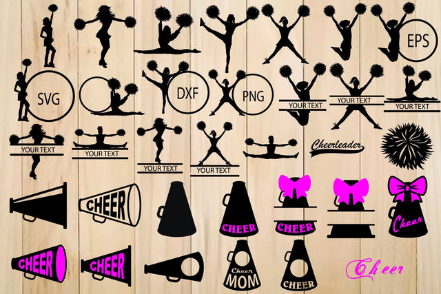 Cheer SVG Bundle, Cheerleader Silhouette, Cheer Megaphon SVG Yuliya 