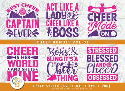 Cheer SVG Bundle, Cheerleading Svg, Cheer Svg, Cheer Life Svg, Cheer Quotes, Cheer Cutting File SVG ETC Craft 