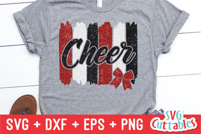 Cheer svg - Cheer Cut File - Cheer Bow svg - dxf - eps - png - Cheer Brush Strokes - Silhouette - Cricut - Digital Download SVG Svg Cuttables 
