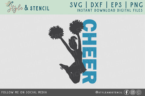Cheer SVG | Cheerleader SVG Style and Stencil 