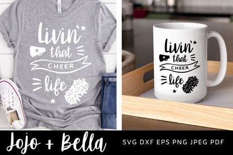 Cheer Svg, Cheerleading Svg, Pom Pom Svg, Cheer mom Svg SVG Jojo&Bella 