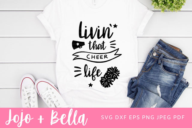 Cheer Svg, Cheerleading Svg, Pom Pom Svg, Cheer mom Svg SVG Jojo&Bella 