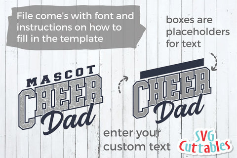 Cheer svg Cut File - Cheer Dad - Cheer Template 0045 - svg - eps - dxf - Cheerleader - Megaphone - Silhouette - Cricut - Digital Download SVG Svg Cuttables 