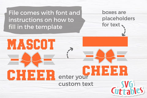 Cheer svg Cut File - Cheer Mom - Cheer Template 0050 - svg - eps - dxf - Cheerleader - Bow - Silhouette - Cricut - Digital Download SVG Svg Cuttables 