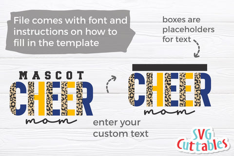 Cheer svg Cut File - Cheer Mom - Cheer Template 0051 - svg - eps - dxf - Cheerleader - Leopard Print - Silhouette - Cricut - Digital Download SVG Svg Cuttables 