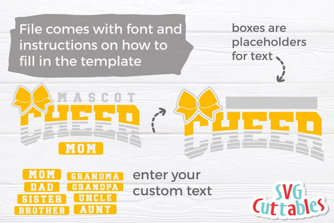 Cheer svg Cut File - Cheer Mom - Cheer Template 0053 - svg - eps - dxf - Cheerleader - Megaphone - Silhouette - Cricut - Digital Download SVG Svg Cuttables 