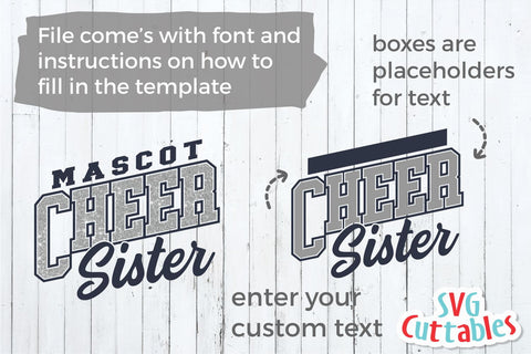 Cheer svg Cut File - Cheer Sister - Cheer Template 0047 - svg - eps - dxf - Cheerleader - Megaphone - Silhouette - Cricut - Digital File SVG Svg Cuttables 