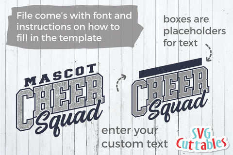 Cheer svg Cut File - Cheer Squad - Cheer Template 0042 - svg - eps - dxf - Cheerleader - Megaphone - Silhouette - Cricut - Digital Download SVG Svg Cuttables 