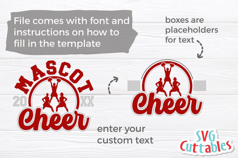 Cheer svg Cut File - Cheer Template 0049 - svg - eps - dxf - Cheerleader - Megaphone - Silhouette - Cricut - Digital Download SVG Svg Cuttables 