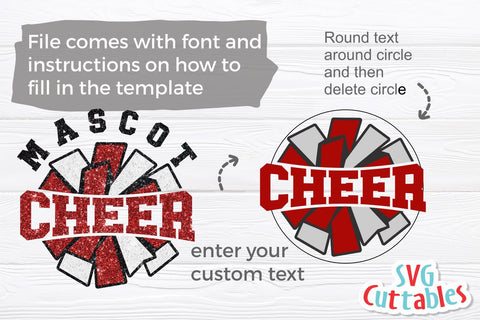 Cheer svg Cut File - Cheer Template 0055 - svg - eps - dxf - Cheerleader - Megaphone - Silhouette - Cricut - Digital Download SVG Svg Cuttables 