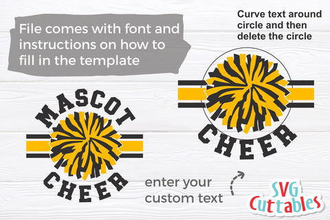 Cheer svg Cut File - Cheer Template 0057 - svg - eps - dxf - Cheerleader - Megaphone - Silhouette - Cricut - Digital Download SVG Svg Cuttables 