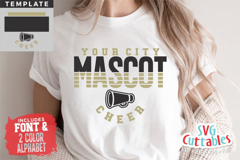 Cheer svg Cut File - Cheer Template 0062 - svg - eps - dxf - Cheerleader - Megaphone - Silhouette - Cricut - Digital Download SVG Svg Cuttables 