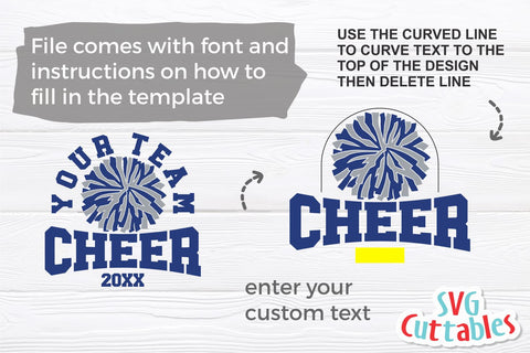 Cheer svg Cut File - Cheer Template 0067 - svg - eps - dxf - Cheerleader - Megaphone - Silhouette - Cricut - Digital Download SVG Svg Cuttables 