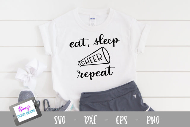 Cheer SVG - Eat sleep cheer repeat SVG with megaphone SVG Stacy's Digital Designs 
