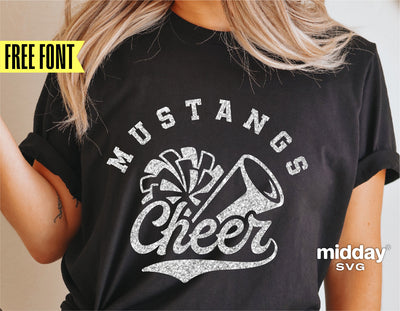 Cheer Svg, Png Dxf Eps, Cheerleader, Cheerleading shirt, Megaphone, Pom Pom, Cheer Cone, Cricut, Silhouette, Digital File, Cheer Team Shirt SVG Midday SVG 