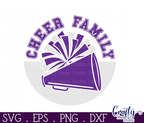 Cheer Svg, Round Sports Sign, Sport Family Door Hanger SVG Crafty Mama Studios 