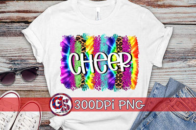 Cheer Tie Dye Brush Strokes PNG for Sublimation Sublimation Greedy Stitches 