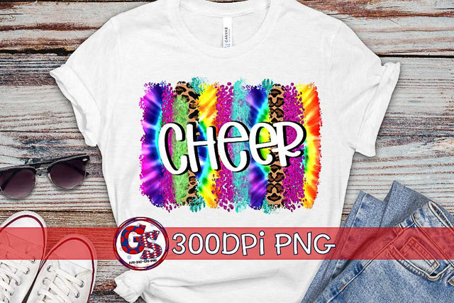 Cheer Tie Dye Brush Strokes PNG for Sublimation Sublimation Greedy Stitches 