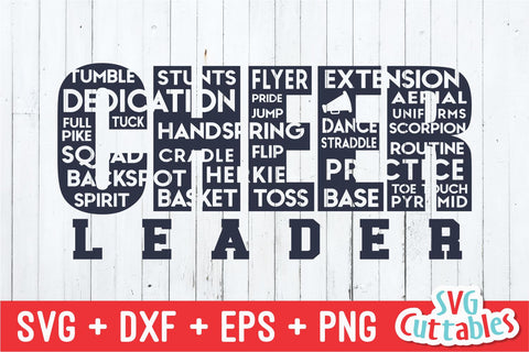 Cheer Word Art svg - Cheerleader Cut File - dxf - eps - svg - png - Cheerleader - Silhouette - Cricut Cut File - Digital File SVG Svg Cuttables 