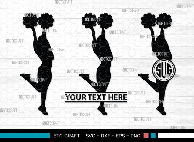 Cheerleader Monogram, Cheerleader Silhouette, Cheerleading Svg, Cheer Girls Svg, Sports svg, Cheer Svg, cheer Mom Svg, SB00112 SVG ETC Craft 