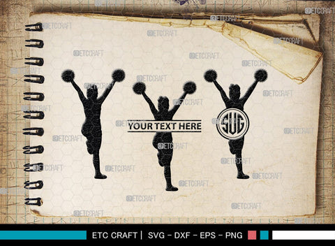 Cheerleader Monogram, Cheerleader Silhouette, Cheerleading Svg, Cheer Girls Svg, Sports svg, Cheer Svg, cheer Mom Svg, SB00112 SVG ETC Craft 