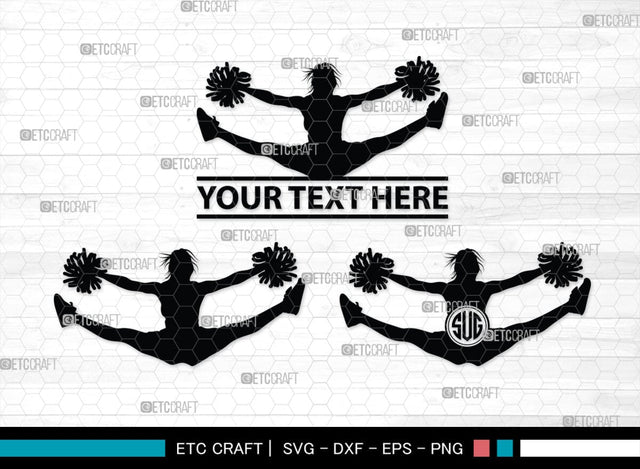 Cheerleader Monogram, Cheerleader Silhouette, Cheerleading Svg, Cheer Girls Svg, Sports svg, Cheer Svg, cheer Mom Svg, SB00112 SVG ETC Craft 
