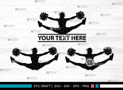 Cheerleader Monogram, Cheerleader Silhouette, Cheerleading Svg, Cheer Girls Svg, Sports svg, Cheer Svg, cheer Mom Svg, SB00112 SVG ETC Craft 