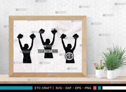 Cheerleader Monogram, Cheerleader Silhouette, Cheerleading Svg, Cheer Girls Svg, Sports svg, Cheer Svg, cheer Mom Svg, SB00112 SVG ETC Craft 