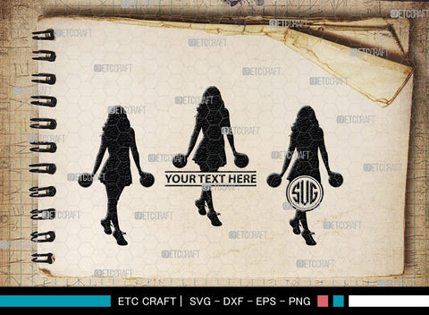 Cheerleader Monogram, Cheerleader Silhouette, Cheerleading Svg, Cheer Girls Svg, Sports svg, Cheer Svg, cheer Mom Svg, SB00112 SVG ETC Craft 