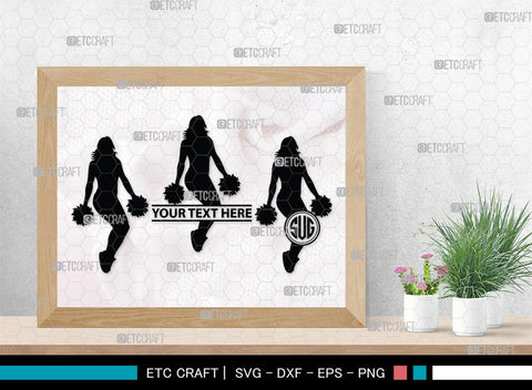 Cheerleader Monogram, Cheerleader Silhouette, Cheerleading Svg, Cheer Girls Svg, Sports svg, Cheer Svg, cheer Mom Svg, SB00112 SVG ETC Craft 