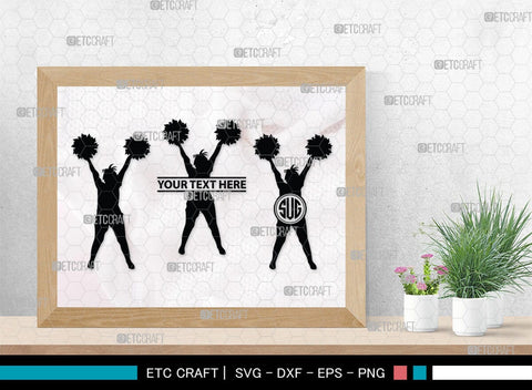 Cheerleader Monogram, Cheerleader Silhouette, Cheerleading Svg, Cheer Girls Svg, Sports svg, Cheer Svg, cheer Mom Svg, SB00112 SVG ETC Craft 