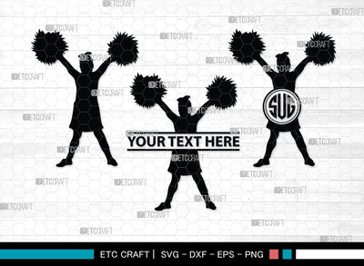 Cheerleader Monogram, Cheerleader Silhouette, Cheerleading Svg, Cheer Girls Svg, Sports svg, Cheer Svg, cheer Mom Svg, SB00112 SVG ETC Craft 