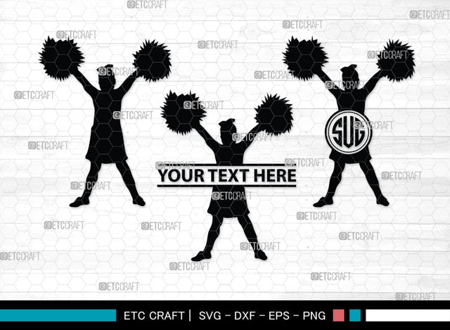 Cheerleader Monogram, Cheerleader Silhouette, Cheerleading Svg, Cheer Girls Svg, Sports svg, Cheer Svg, cheer Mom Svg, SB00112 SVG ETC Craft 
