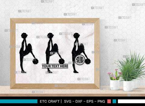Cheerleader Monogram, Cheerleader Silhouette, Cheerleading Svg, Cheer Girls Svg, Sports svg, Cheer Svg, cheer Mom Svg, SB00112 SVG ETC Craft 