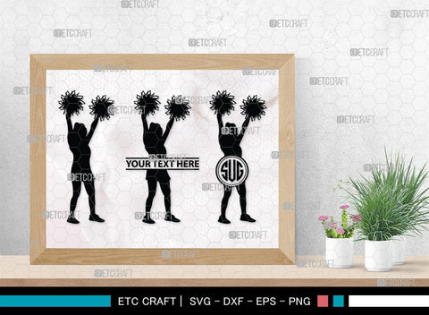 Cheerleader Monogram, Cheerleader Silhouette, Cheerleading Svg, Cheer Girls Svg, Sports svg, Cheer Svg, cheer Mom Svg, SB00112 SVG ETC Craft 
